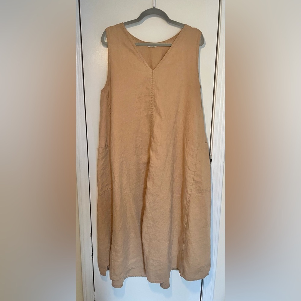 Tan Linen Dress size XL - Picture 7 of 8
